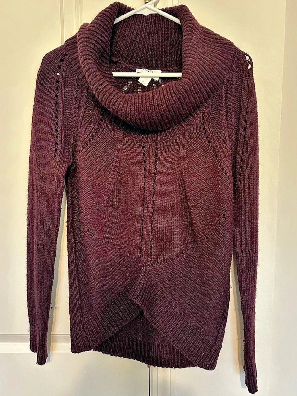 LOFT Cowl Neck Knit Sweater in Purple Size Small